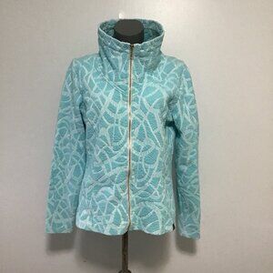 Tonia Debillis Textured High Neck Zippered Jacket  Size XL
